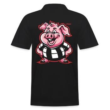 Un cochon rond et potelé surprenant - Polo Homme - noir - Dos - Kai (181cm)