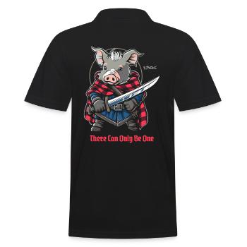 There can only be one: Highlands Pig - Men's Polo Shirt - black - Back - Kai (181cm)