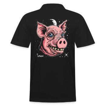 Le bon vieil ami : le cochon de l’espace - Polo Homme - noir - Dos - Kai (181cm)