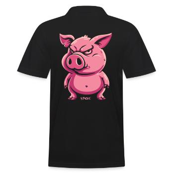 The angry piglet, this sow is a pig - Men's Polo Shirt - black - Back - Kai (181cm)
