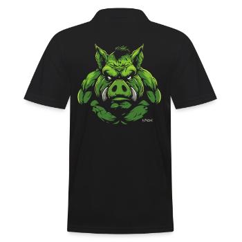 Bulk, le cochon musclé monstre vert - Polo Homme - noir - Dos - Kai (181cm)