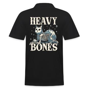 Heavy Boned Cat - Men's Polo Shirt - black - Back - Kai (181cm)