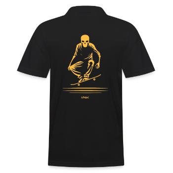 Skeleton Skull Skateboard - Men's Polo Shirt - black - Back - Kai (181cm)