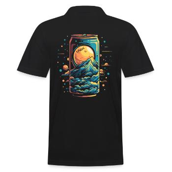 Space Universe Soda Can - Men's Polo Shirt - black - Back - Kai (181cm)
