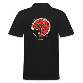 A minimalist pizza - Men's Polo Shirt - black - Back - Kai (181cm)