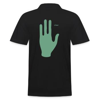 Wir kommen in Frieden, Hand eines Außerirdischen - Männer Poloshirt - Schwarz - Hinten - Kai (181cm)