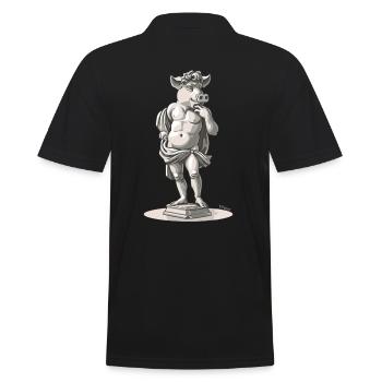 Greek Italian Florence David Pig - Men's Polo Shirt - black - Back - Kai (181cm)