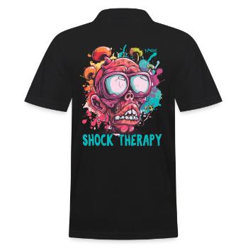 Shock Therapy Verrückter Typ Schädel - Männer Poloshirt - Schwarz - Hinten - Kai (181cm)
