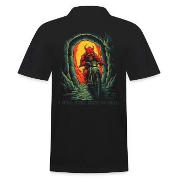 Je roulerai toujours en enfer : motard diable - Polo Homme - noir - Dos - Kai (181cm)