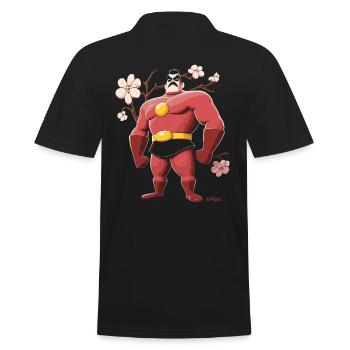 La puissante moustache japonaise : le héros Sakura - Polo Homme - noir - Dos - Kai (181cm)