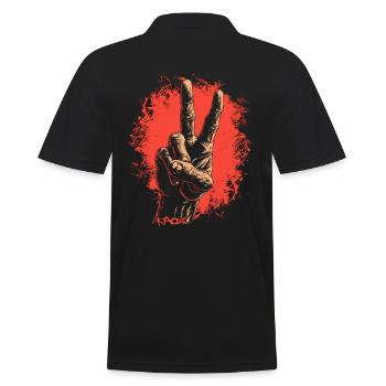 Main de paix - Polo Homme - noir - Dos - Kai (181cm)
