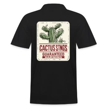 Piqûres de cactus garanties : Attention ! - Polo Homme - noir - Dos - Kai (181cm)