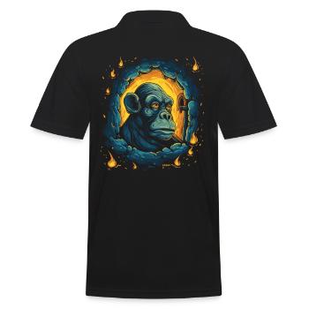 The Night of the Starry Bright Dungeon Monkey - Men's Polo Shirt - black - Back - Kai (181cm)