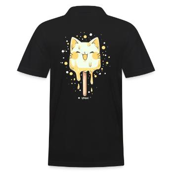 Eis Katze am Stil - Männer Poloshirt - Schwarz - Hinten - Kai (181cm)