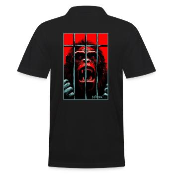 Befreie den Schimpansen Affen - Männer Poloshirt - Schwarz - Hinten - Kai (181cm)