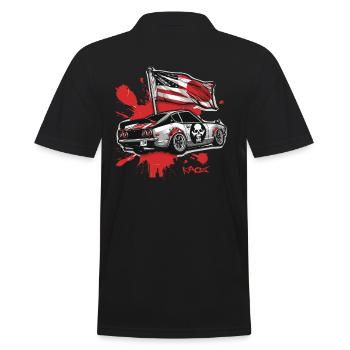 Amerikanisch-japanisches Japan USA JDM Retro-Auto - Männer Poloshirt - Schwarz - Hinten - Kai (181cm)