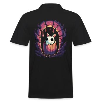 L’adorable lapin du donjon dans un tonneau - Polo Homme - noir - Dos - Kai (181cm)