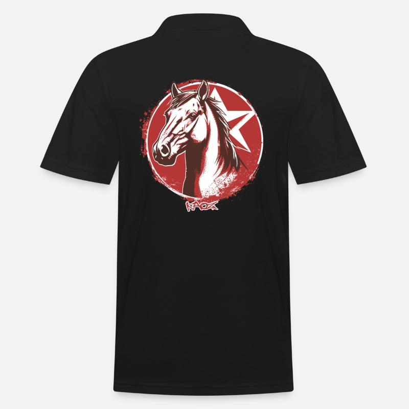 Großer Stern Propaganda Pferd - Männer Poloshirt - Schwarz