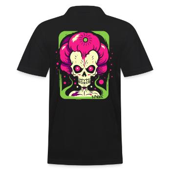 Crâne de Zombie squelette Pop Art coloré - Polo Homme - noir - Dos - Kai (181cm)