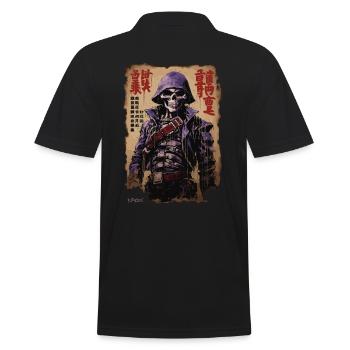 Kanji Japon Poster : Crâne, Squelette, Samouraï - Polo Homme - noir - Dos - Kai (181cm)