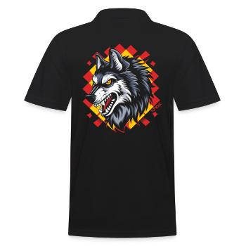 Le grand méchant motif à carreaux loup - Polo Homme - noir - Dos - Kai (181cm)