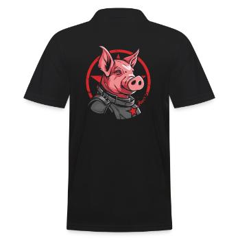Star Pig - Men's Polo Shirt - black - Back - Kai (181cm)