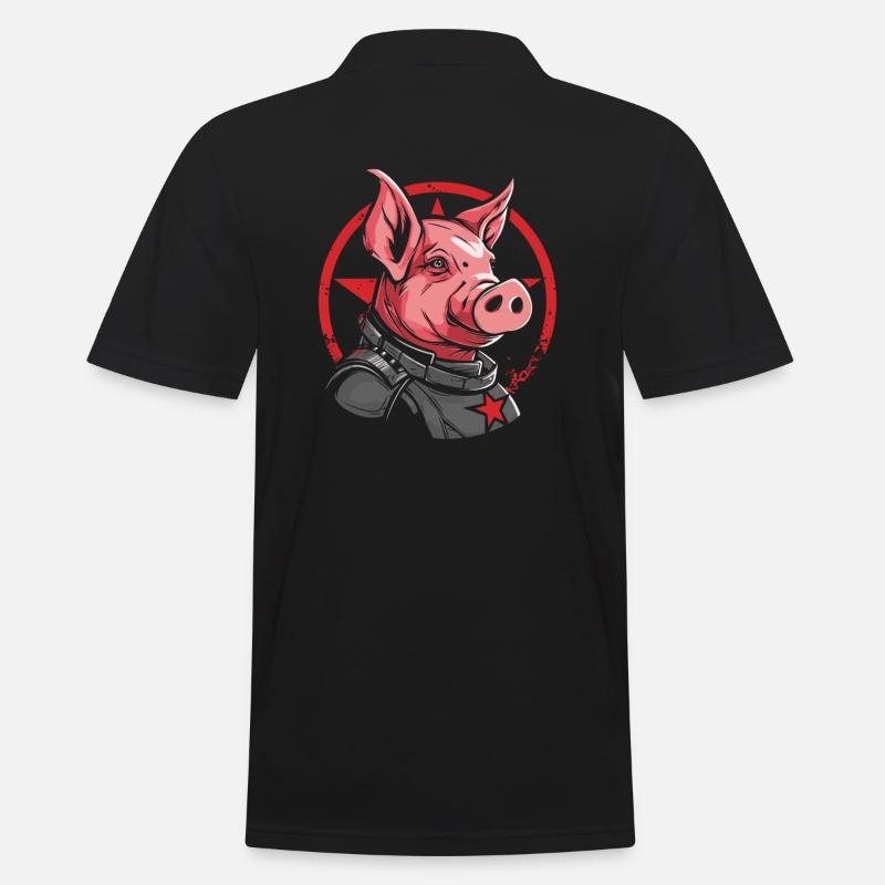 Cochon étoilé - Polo Homme - noir
