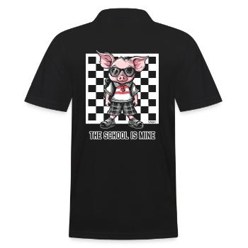 L’école est à moi : cochon drôle et ringard - Polo Homme - noir - Dos - Kai (181cm)