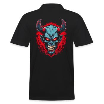 Flammes médiévales et diable ou démon - Polo Homme - noir - Dos - Kai (181cm)