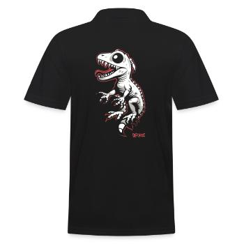 Drôle Cool Gris Lézard Blanc - Polo Homme - noir - Dos - Kai (181cm)