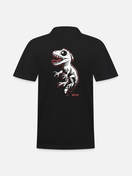 Funny Cool Gray White Lizard - Men's Polo Shirt - black