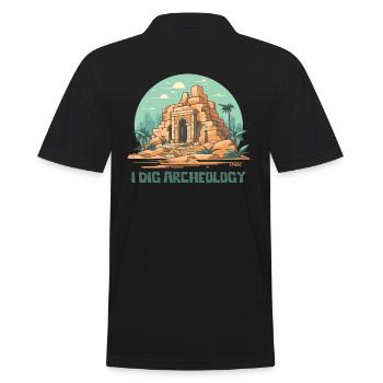 Ich liebe Archäologie - Männer Poloshirt - Schwarz - Hinten - Kai (181cm)