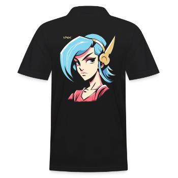 Des ailes fraîches et une fille d’anime calme - Polo Homme - noir - Dos - Kai (181cm)