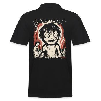 Willkommen im Horror Platz, demotivierend positiv - Männer Poloshirt - Schwarz - Hinten - Kai (181cm)