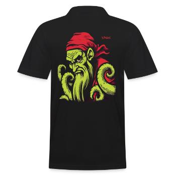 Dessin animé rétro Kraken Pirate - Polo Homme - noir - Dos - Kai (181cm)
