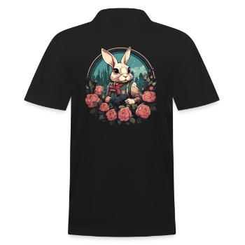 Lapin avec des roses - Polo Homme - noir - Dos - Kai (181cm)