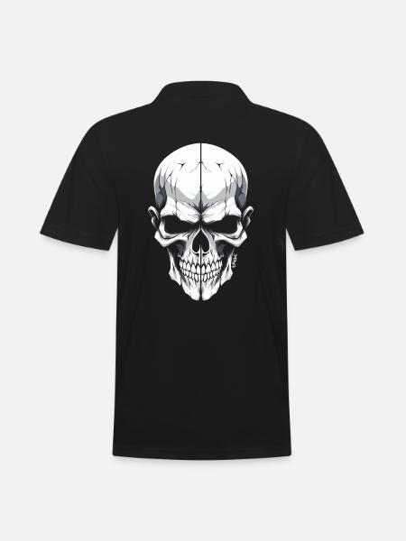 White and cool split skull - Men's Polo Shirt - black