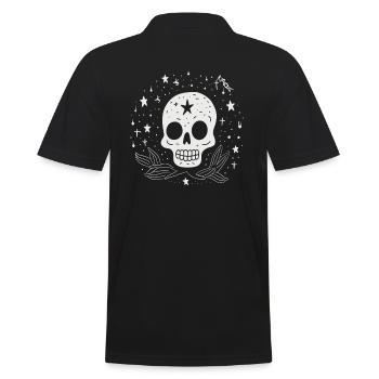 Ciel étoilé avec des étoiles et un crâne cool - Polo Homme - noir - Dos - Kai (181cm)