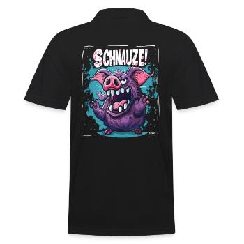 La ferme! Cochon de dessin animé rugueux - Polo Homme - noir - Dos - Kai (181cm)