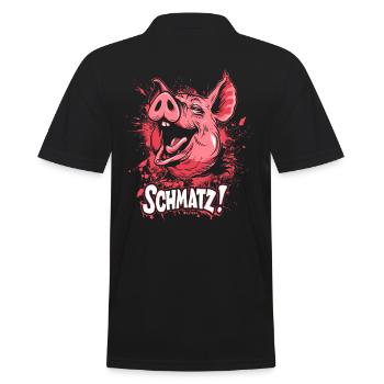 Coquine Petit Cochon Rose Bisous Smack - Polo Homme - noir - Dos - Kai (181cm)