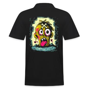 Protect the entrance to the dungeon Zombie Pirate - Men's Polo Shirt - black - Back - Kai (181cm)