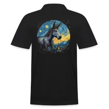 Starry Sky Donkey - Men's Polo Shirt - black - Back - Kai (181cm)
