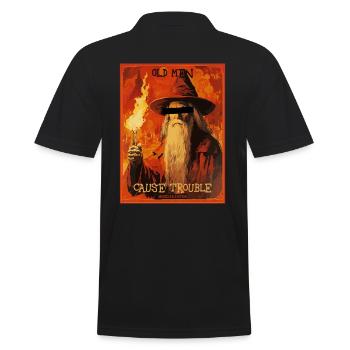 Alte Männer stiften Ärger: Magie Magier Edition - Männer Poloshirt - Schwarz - Hinten - Kai (181cm)