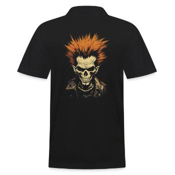 Punk Anarchy: Rock Skull - Men's Polo Shirt - black - Back - Kai (181cm)