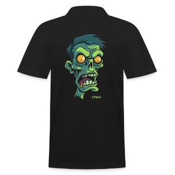 Dessin animé d’un zombie vert, zombie horrible - Polo Homme - noir - Dos - Kai (181cm)