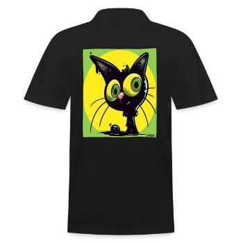 Die coolste und beste Katze - Männer Poloshirt - Schwarz - Hinten - Kai (181cm)