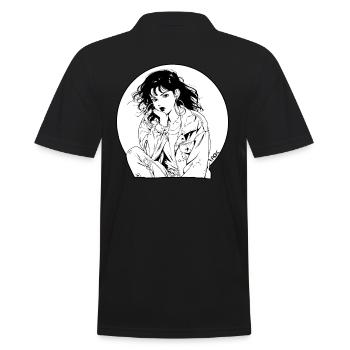 des années 80 ou 90 japonaise fille Manga - Polo Homme - noir - Dos - Kai (181cm)