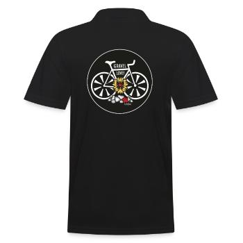 Gravel Bike Love : Aventure à vélo sur une route de gravier - Polo Homme - noir - Dos - Kai (181cm)