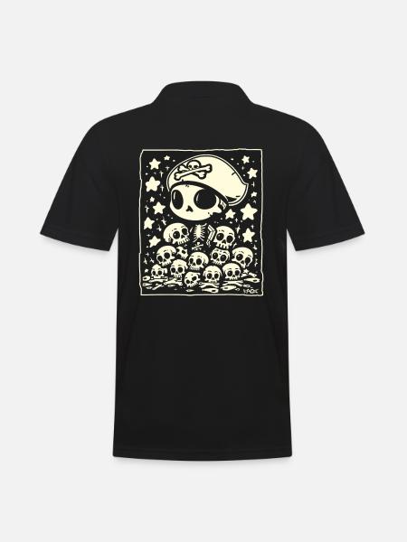 Chibi Pirate Skull - Men's Polo Shirt - black