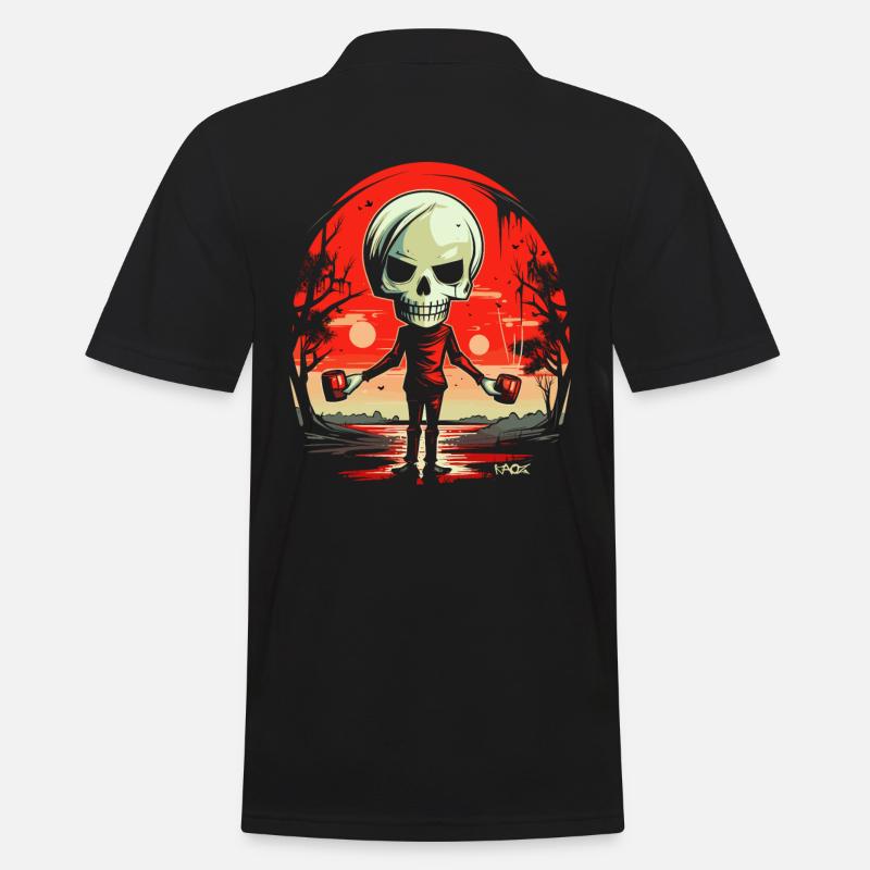 Skull Skeleton with Cups - Men's Polo Shirt - black
